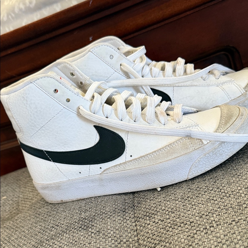 Nike White High-Tops with Black Accents